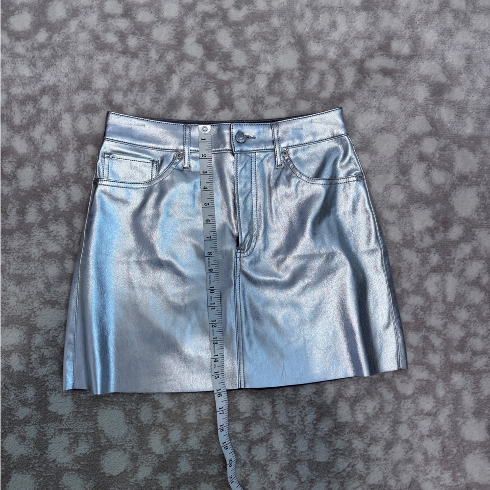 Express Shimmering Silver Mini Skirt
